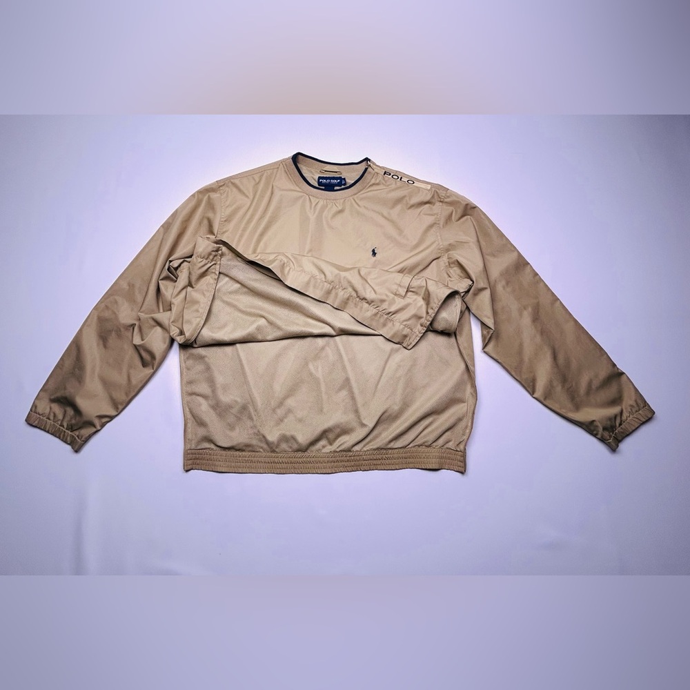 VTG 90s Polo Golf Ralph Lauren Windbreaker Pullover Jacket in Tan - Picture 12 of 13